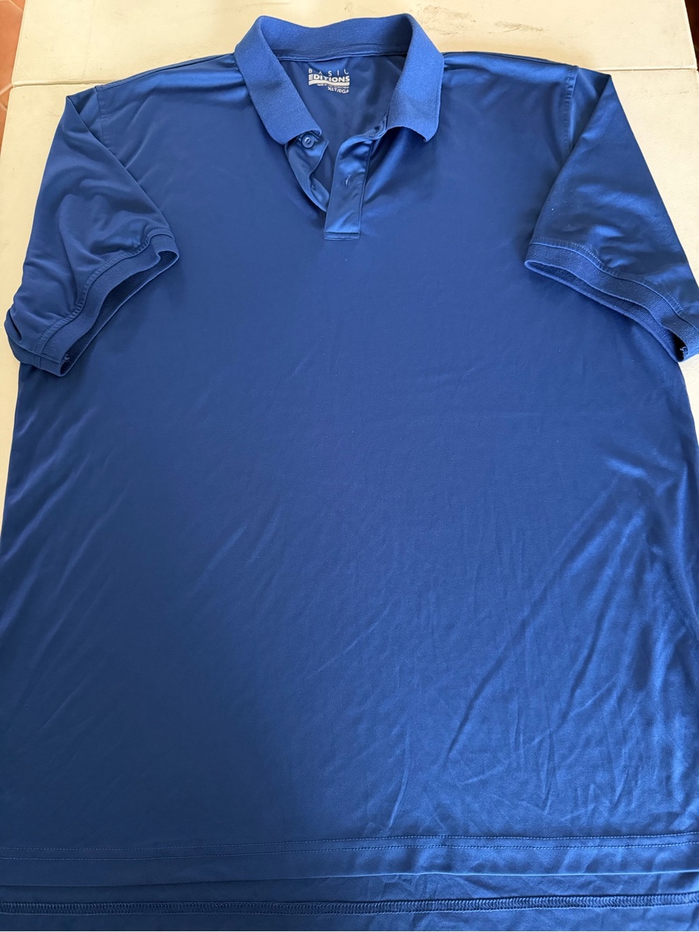 Basic Editions Men’s Royal Blue Polo Shirt XL